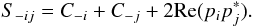 \appendix \setcounter{section}{1} \begin{equation} S_{-ij}=C_{-i}+C_{-j}+2{\rm Re}(p_ip_j^*). \end{equation}