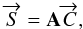 \begin{equation} \overrightarrow{S}=\mathbf{A}\overrightarrow{C} \label{eq:eq12}, \end{equation}