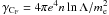 \hbox{$\gamma_\mathrm{C_F}=4\pi e^4 n\ln{\Lambda}/m_\mathrm{e}^2$}