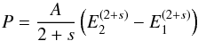 \begin{equation} \label{E:total.flux.solution} P = \frac{A}{2+s}\left(E_2^{\left(2+s\right)} - E_1^{\left(2+s\right)}\right) \end{equation}