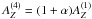 \hbox{$A^{(4)}_Z = (1+\alpha)A^{(1)}_Z$}
