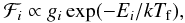 \begin{equation} \nonumber {\cal F}_i \propto g_i \exp(-E_i/kT_{\rm f}), \end{equation}