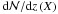 \hbox{${\rm d}{\cal N}/{{\rm d}z}\,(X)$}