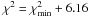 \hbox{$\chi^2 = \chi^2_{\rm min}+6.16$}