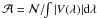 \hbox{$\mathcal{A} = \mathcal{N}/\!\!\int|{V}(\lambda)|\rm{d}\lambda$}