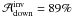 \hbox{$\mathcal{A}^{\rm{inv}}_{{\rm{down}}}=89\%$}