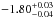 \hbox{$-1.80^{+0.03}_{-0.04}$}