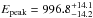 \hbox{$E_{\rm peak} = 996.8^{+14.1}_{-14.2}$}