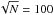 \hbox{$\sqrt N = 100$}