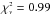 \hbox{$\chi^{\scriptscriptstyle 2}_{\scriptscriptstyle \nu} = 0.99$}