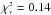 \hbox{$\chi^{\scriptscriptstyle 2}_{\scriptscriptstyle \nu} = 0.14$}