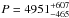\hbox{$P = 4951_{-465}^{+607}$}