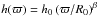 \hbox{$h(\varpi)=h_0\left ( {\varpi /{R_0}} \right )^\beta$}