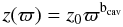 \begin{equation} z(\varpi) = z_0 \varpi^{{\rm b}_{\rm cav}} \label{cavity} \end{equation}