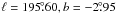 \hbox{$\ell = 195\fdg60, b=-2\fdg95$}