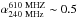 \hbox{$\alpha_{\rm 240~MHz}^{\rm 610~MHZ}\sim0.5$}