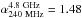\hbox{$\alpha^{\rm 4.8~GHz}_{\rm 240~MHz}=1.48$}