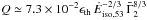 \hbox{$Q \simeq 7.3 \times10^{-2} \epsilon_{\rm th}\, {\dot E}_{\rm iso, 53}^{-2/3}\, {\bar \Gamma}_2^{8/3} $}