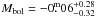 \hbox{$M_{\rm bol}=-0\fm06_{-0.32}^{+0.28}$}