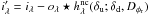 \hbox{$i'_\lambda = i_\lambda - o_\lambda \star h_\lambda^{\rm nc}(\delta_{\rm u}; \delta_{\rm d}, D_{\phi_{\rm r}})$}
