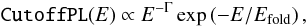 \begin{equation} \label{eq:cutoffpl} {\rm \texttt{CutoffPL}}(E)\propto E^{-\Gamma}\exp\left(-E/\Efold\right), \end{equation}