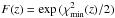 \hbox{$F(z)= \exp{(\chi^2_{\rm min}(z)/2)}$}