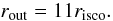 \begin{equation} \label{re} r_{\rm out} = 11 r_{\rm isco}. \end{equation}