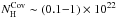 \hbox{$N_{\rm H}^{\rm Cov}\sim (0.1{-}1) \times 10^{22}$}