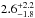 \hbox{$2.6^{+2.2}_{-1.8}$}