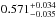 \hbox{$0.571^{+0.034}_{-0.035}$}