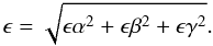 \appendix \setcounter{section}{1} \begin{equation} \epsilon = \sqrt{\epsilon\alpha^{2}+\epsilon\beta^{2}+\epsilon\gamma^{2}}. \end{equation}