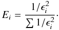 \appendix \setcounter{section}{1} \begin{equation} E_{i} = \frac{1/\epsilon_{i}^{2}}{\sum{1/\epsilon_{i}^{2}}}\cdot \label{weight} \end{equation}