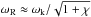 \hbox{$\omega_{\rm R} \approx \omega_{\rm k}/\sqrt{1+\chi}$}