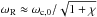 \hbox{$\omega_{\rm R} \approx \omega_{\rm c,0}/\sqrt{1+\chi}$}