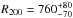 \hbox{$R_{200} = 760_{-70}^{+80}$}