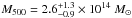 \hbox{$M_{500} = 2.6^{+1.3}_{-0.9} \times 10^{14}~M_\odot$}