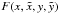 \hbox{$F(x,\tilde{x}, y,\tilde{y})$}