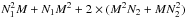 \hbox{$N_{1}^2 M + N_{1} M^2 + 2\times(M^2 N_{2} + M N_{2}^2)$}