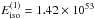 \hbox{$E_{\rm iso}^{(1)}= 1.42 \times 10^{53}$}