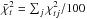 \hbox{$\bar{\chi}^2_t=\sum_j\chi^2_{tj}/100$}