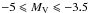 \hbox{$-5\leqslant M_{\rm V}\leqslant -3.5$}