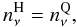 \begin{equation} n_\nu^{\rm H} = n_\nu^{\rm Q} , \label{e:nnu} \end{equation}