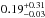 \hbox{$0.19^{+0.31}_{-0.03}$}