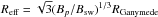 \hbox{$R_{\rm eff}=\sqrt{3} ({B_p}/{B_{\rm sw}})^{1/3} R_{\rm Ganymede} $}