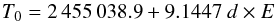 \begin{equation} T_{\rm 0}=2\,455\,038.9+9.1447~ d \times E \end{equation}