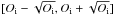 \hbox{$[O_{\rm i}-\sqrt{O_{\rm i}}, O_{\rm i}+\sqrt{O_{\rm i}}]$}