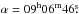 \hbox{$\rm\alpha = 09^h06^m46\fs$}