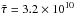 \hbox{$\bar{\tau} = 3.2 \times 10 ^{10}$}