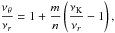 \hbox{$\displaystyle \frac{\nu_{\theta}}{\nu_{r}}=1 + \frac{m}{n}\left(\frac{\nu_{\mathrm{K}}}{\nu_{r}}-1\right),$}