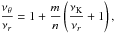 \hbox{$\displaystyle \frac{\nu_{\theta}}{\nu_{r}}=1 + \frac{m}{n}\left(\frac{\nu_{\mathrm{K}}}{\nu_{r}}+1\right),$}